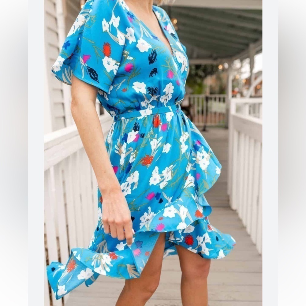 J Crew Mercantile Floral Ruffle Trim Midi Dress Small